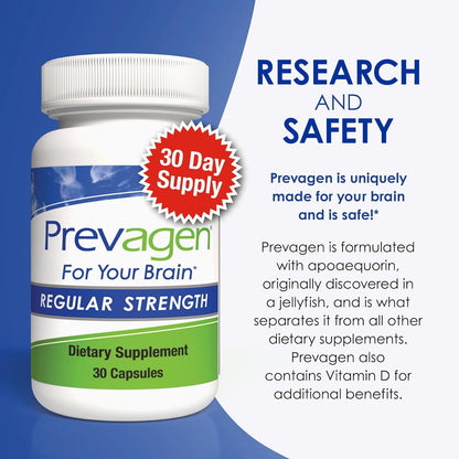 Prevagen Regular Strength – 60 Capsules | Brain & Memory Support with Vitamin D3