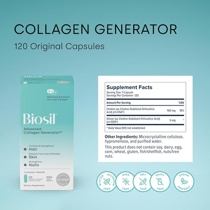 Biosil Beauty Bones Joints | Advanced Collagen Generator for Skin, Hair, Nails & Bone Support
