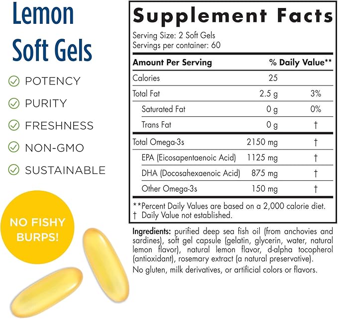 Nordic Naturals ProOmega 2000 Lemon – 60 Soft Gels