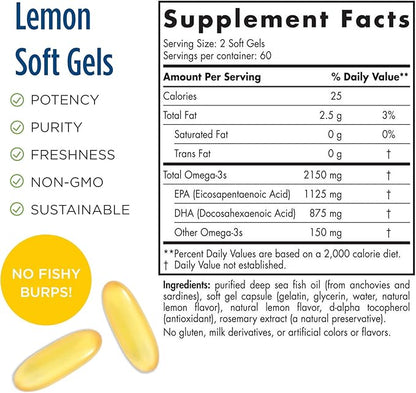 Nordic Naturals ProOmega 2000 Lemon – 60 Soft Gels